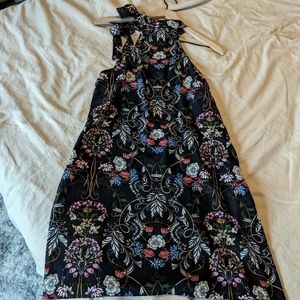 NWT Rokoko size L summer dress black floral print